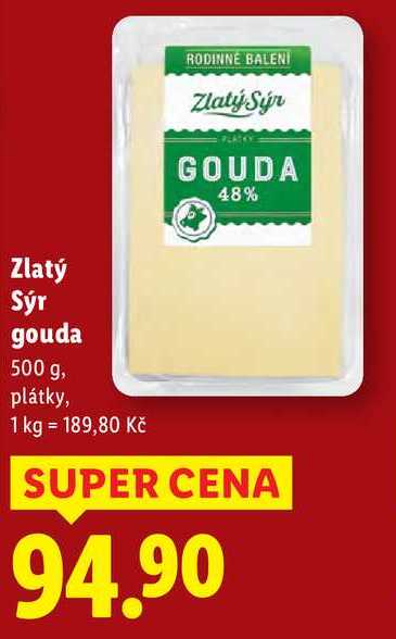 Zlatý Sýr gouda, 500 g