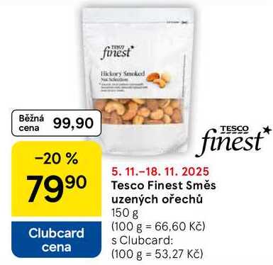 Tesco Finest Směs uzených ořechů, 150 g