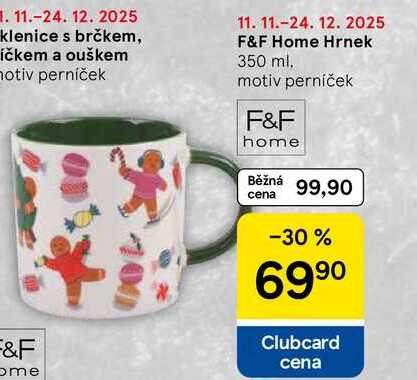 F&F Home Hrnek, 350 ml. motiv perníček 