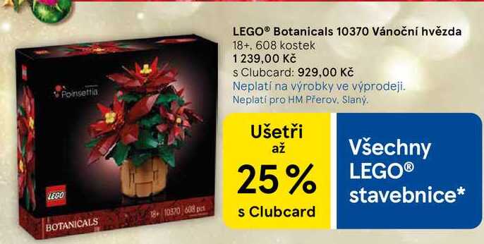 LEGO® Botanicals 10370 Vánoční hvězda 18+, 608 kostek