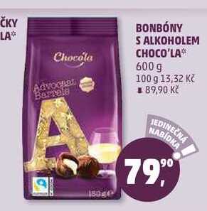 BONBÓNY S ALKOHOLEM CHOCO'LA, 600 g