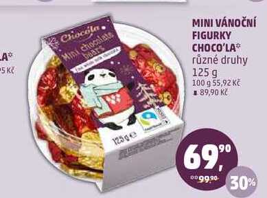MINI VÁNOČNÍ FIGURKY CHOCO'LA, 125 g 