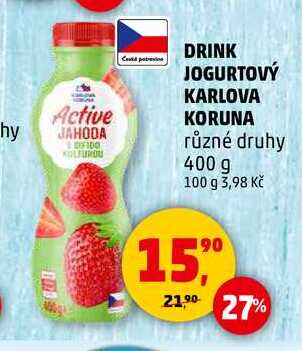 DRINK JOGURTOVÝ KARLOVA KORUNA, 400 g