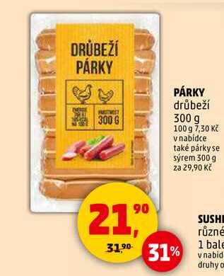 PÁRKY drůběží, 300 g