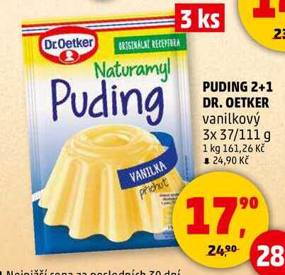 PUDING 2+1 DR. OETKER vanilkový, 3x 37 g
