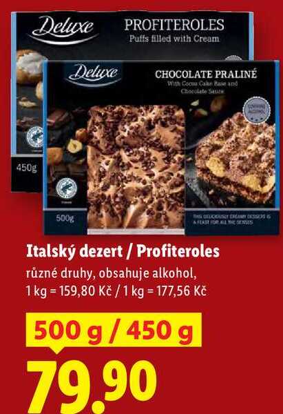 Italský dezert/Profiteroles, 500 g/450 g
