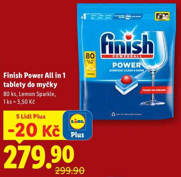 Finish Power All in 1 tablety do myčky, 80 ks