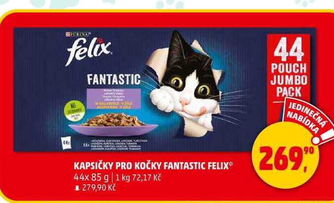 KAPSIČKY PRO KOČKY FANTASTIC FELIX, 44x 85 g