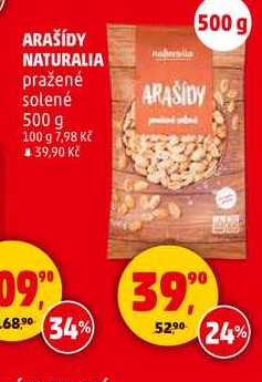 ARAŠÍDY NATURALIA pražené solené, 500 g