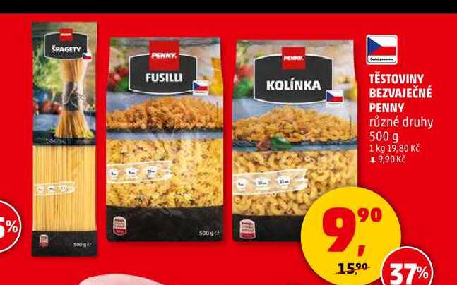 TĚSTOVINY BEZVAJEČNÉ PENNY, 500 g