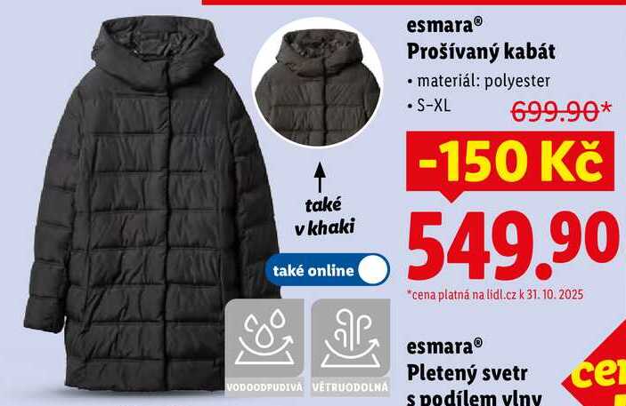 esmara Prošívaný kabát •