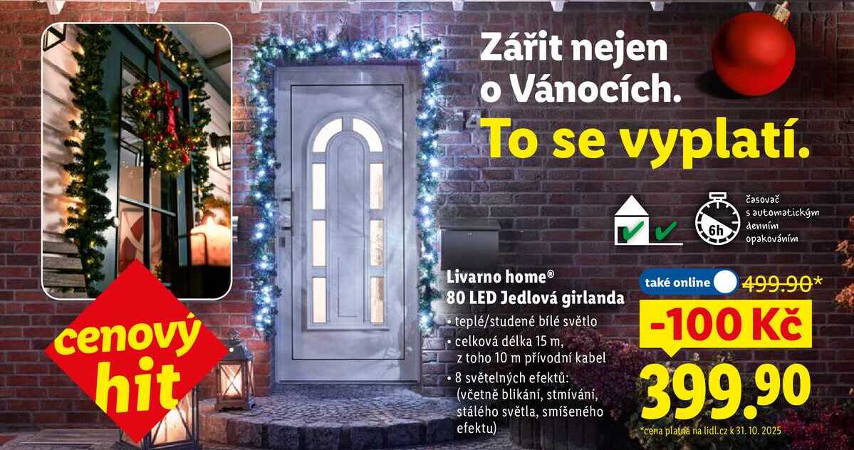 Livarno home 80 LED Jedlová girlanda