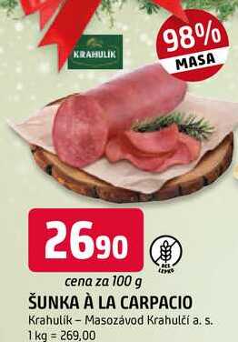 ŠUNKA À LA CARPACIO 100g