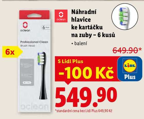 Náhradní hlavice ke kartáčku na zuby - 6 kusů