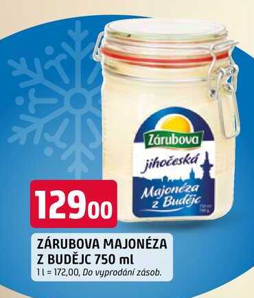 ZÁRUBOVA MAJONÉZA Z BUDĚJC 750 ml