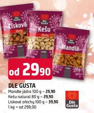 DLE GUSTA Mandle jádra 100 g