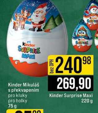Kinder Mikuláš s překvapením pro kluky pro holky 75g 