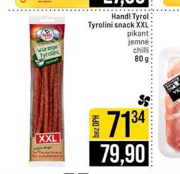 Handl Tyrol Tyrolini Tyrolini snack XXL pikant jemné chilli 80 g