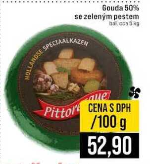 Gouda 50% se zeleným pestem bal.cca 5 kg 100g