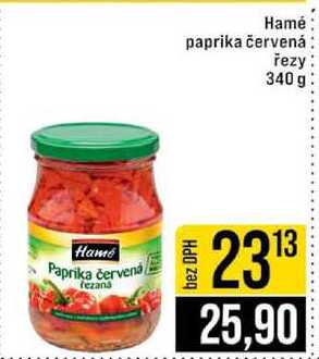 Hamé paprika červená řezy 340 g