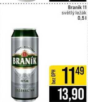 Braník 11 světlý ležák 0,5l v akci