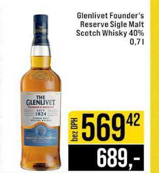 Glenlivet Founder's Reserve Sigle Malt Scotch Whisky 40% 0,7l