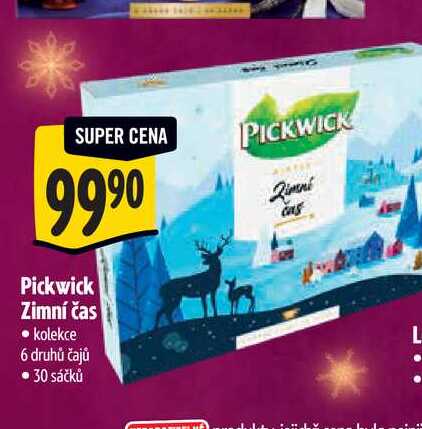   Pickwick Zimní čas kolekce 6 druhů čajů, 30 sáčků 