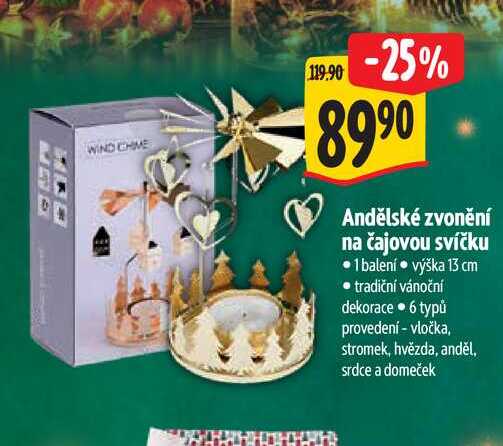   Andělské zvonění na čajovou svíčku 