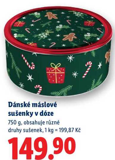 Dánské máslové sušenky v dóze, 750 g