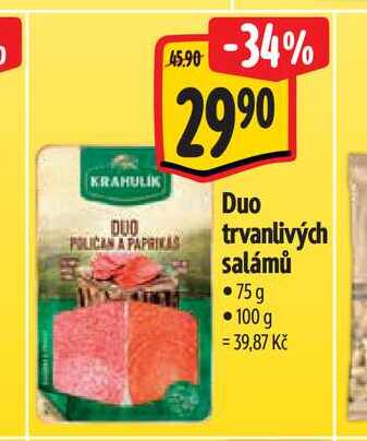 Duo trvanlivých salámů 75 g