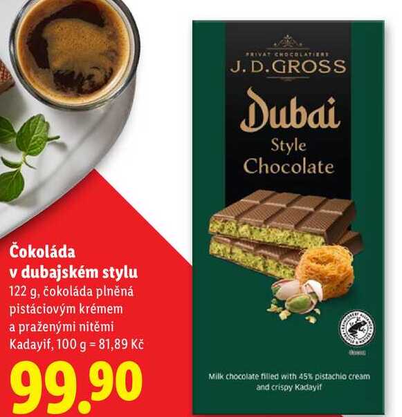Čokoláda v dubajském stylu, 122 g