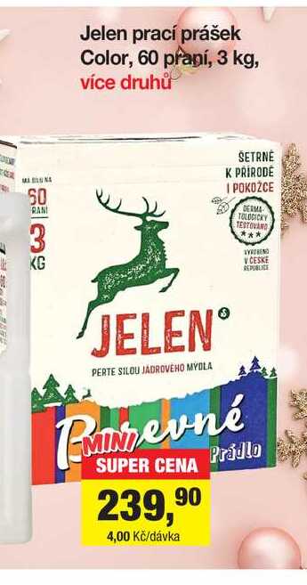 Jelen prací prášek Color, 60 praní, 3 kg