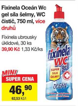 Fixinela Oceán Wc gel síla šelmy, WC čistič, 750 ml