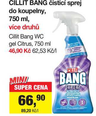 CILLIT BANG čisticí sprej do koupelny, 750 ml