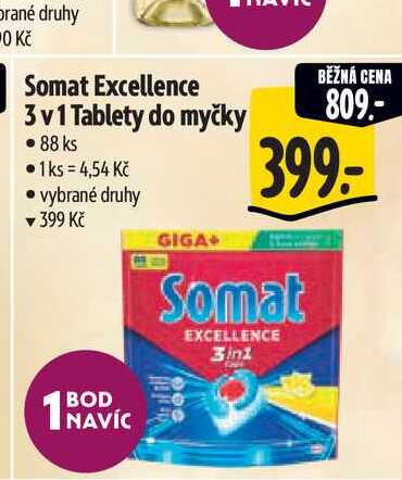 Somat Excellence 3v1 Tablety do myčky 88 ks