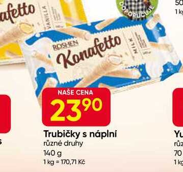 Konafetto Trubičky s náplní různé druhy 140 g 