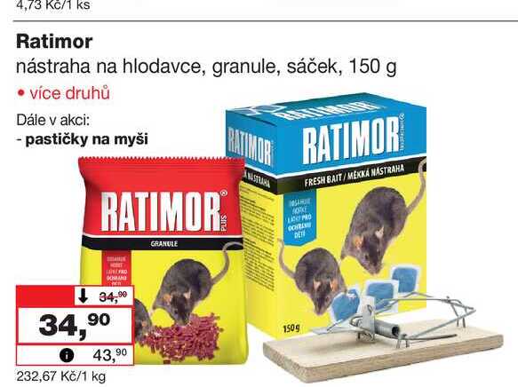 Ratimor nástraha na hlodavce, granule, sáček, 150 g