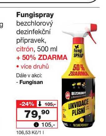 g Fungispray bezchlorový dezinfekční přípravek, citrón, 500 ml