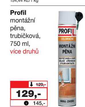 Profil montážní pěna, trubičková, 750 ml