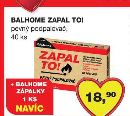 BALHOME ZAPAL TO! pevný podpalovač, 40 ks
