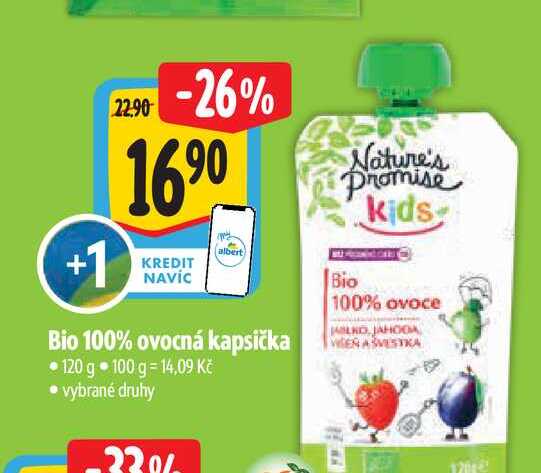 Bio 100% ovocná kapsička 120 g