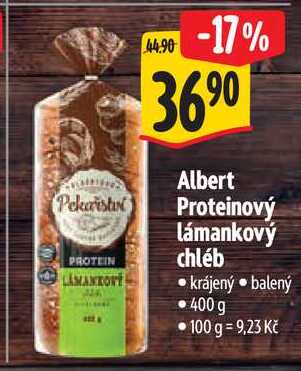 Albert Proteinový lámankový chléb, 400 g 