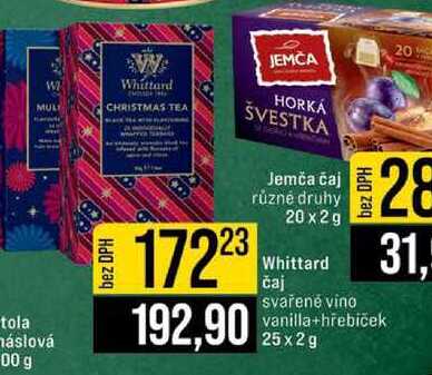 Whittard čaj svařené víno vanilla+hřebiček 25x2g