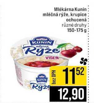 Mlékárna Kunin mléčná rýže, krupice ochucená různé druhy 150-175 g