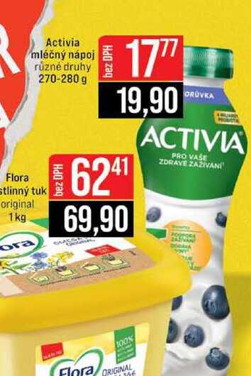 Activia mléčný nápoj různé druhy 270-280 g