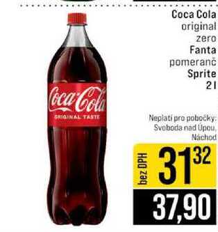 Coca Cola original zero Fanta pomeranč Sprite 2l