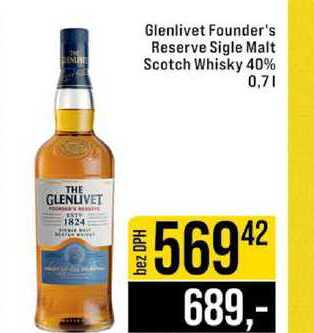Glenlivet Founder's Reserve Sigle Malt Scotch Whisky 40% 0,7l