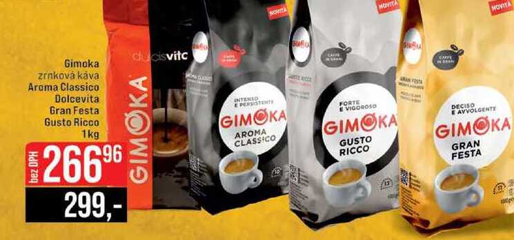 Gimoka zrnková káva Aroma Classico Dolcevita Gran Festa Gusto Ricco 1kg