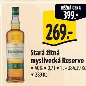 Stará žitná myslivecká Reserve, 0,7 l