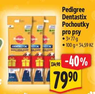 Pedigree Dentastix Pochoutky pro psy, 3x77 g